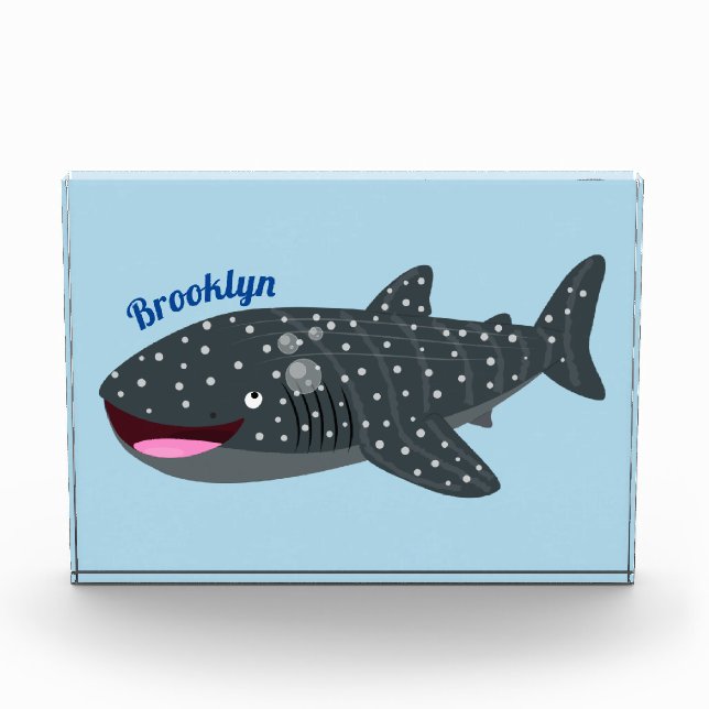 Bloc Photo Caricature joli requin baleine joyeux (Devant)
