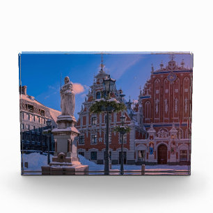 Bloc Photo Carré de la mairie de Riga en hiver