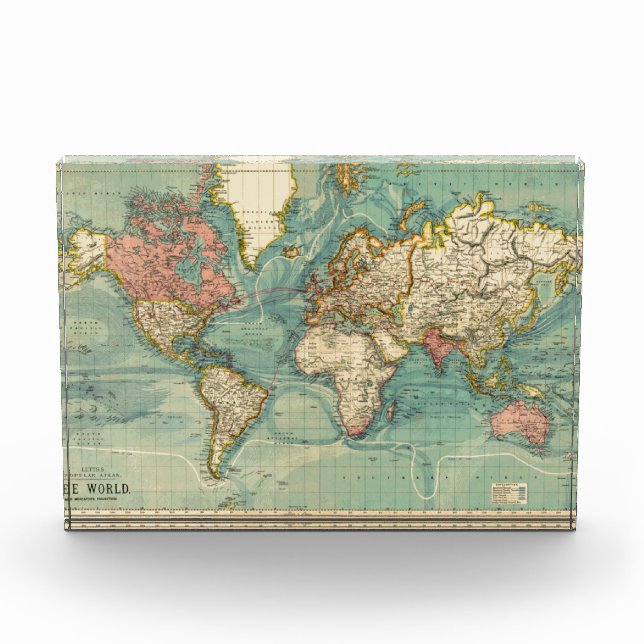 Bloc Photo Carte du monde vintage (Devant)