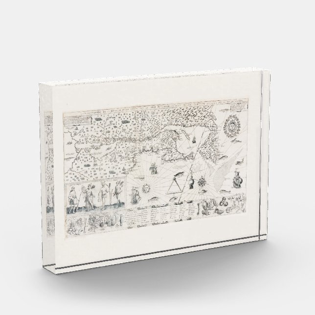 Bloc Photo Carte Française Canada (Québec) par Champlain 1612 (Gauche)