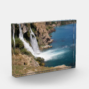 Bloc Photo cascade turque Duden avec mer Méditerranée