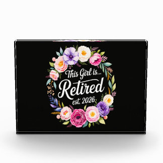 Bloc Photo Cette fille est retraitée 2026 Floral Retiret
