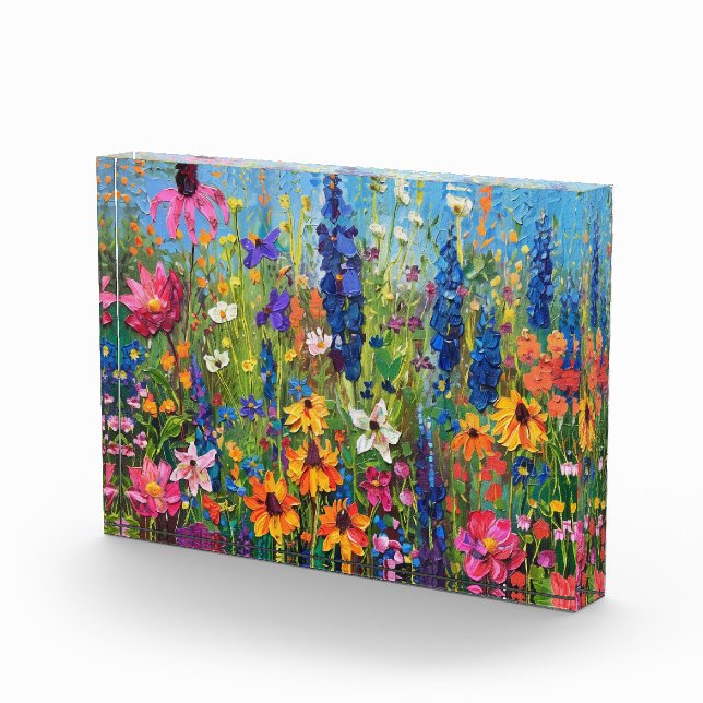 Bloc Photo Champ fleur sauvage Peinture acrylique (Droite)