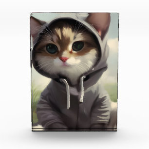 Bloc Photo Chat dans un Sweat - shirt à capuche
