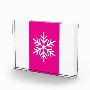 Bloc Photo Chic Flocon de neige Vertical rose clair rayures b
