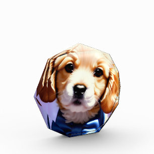 Bloc Photo Chiot souple adorable avec jolie Cravate de Bow bl