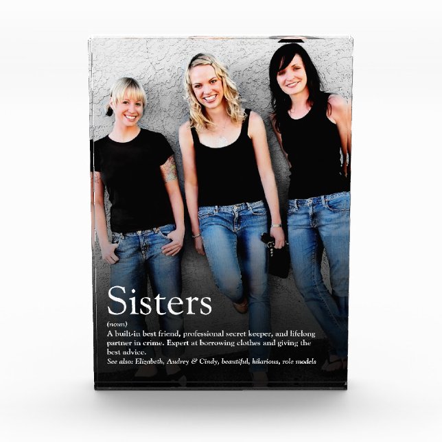 Bloc Photo Citation de Sisters Moderne Cool amusant (Devant)