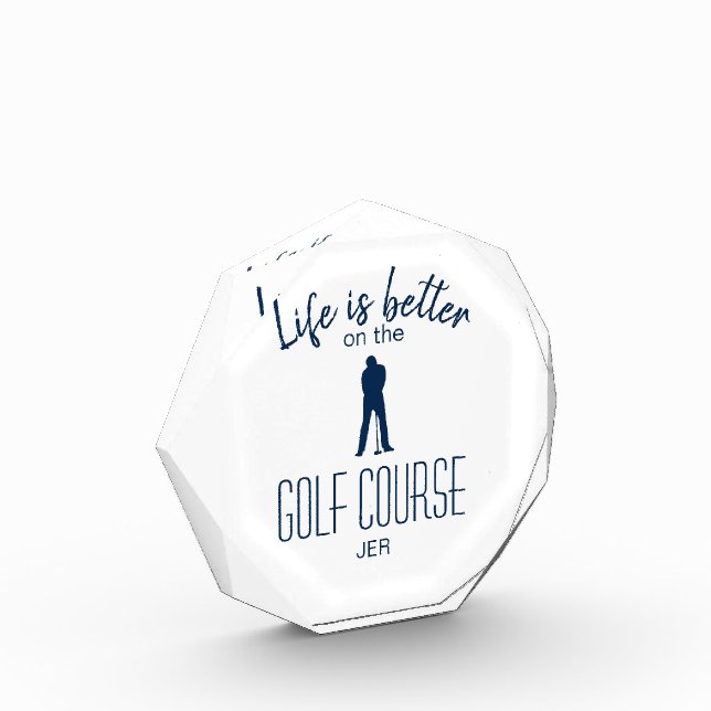 Bloc Photo Citation du terrain de golf de Golfer Monogramme B (Gauche)