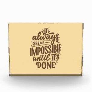 Bloc Photo Citation Inspirationnelle - Impossible jusqu'à ce