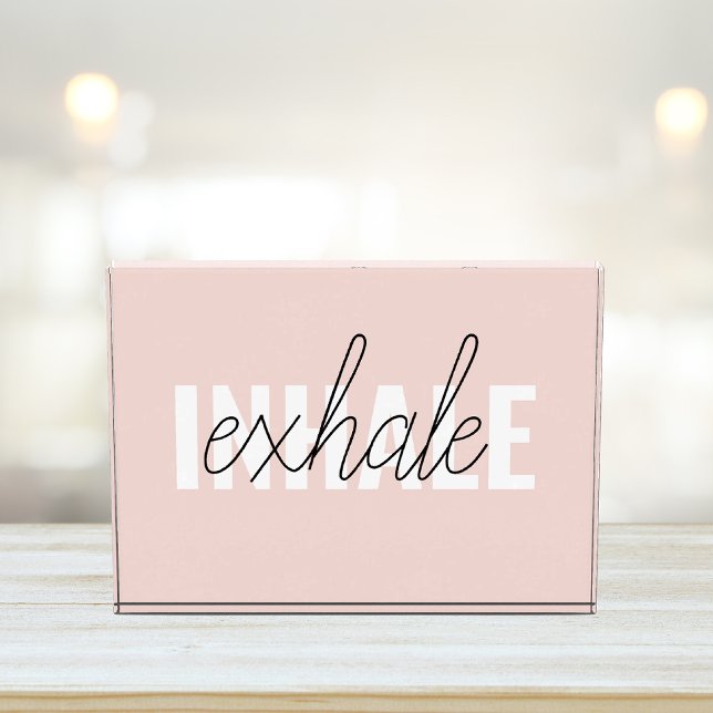 Bloc Photo Citation moderne Pastel Pink Inhale Exhale (Créateur téléchargé)