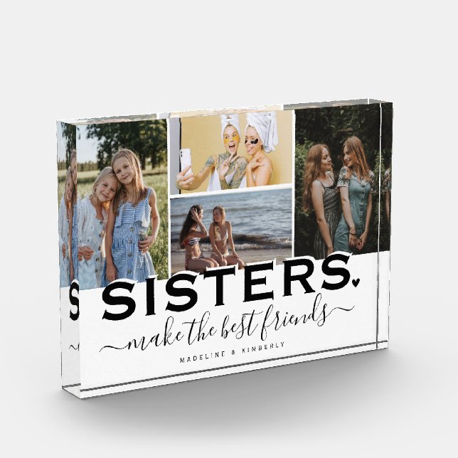 Bloc Photo Citation SISTERS & Collage photo Affichage cadeau (Gauche)
