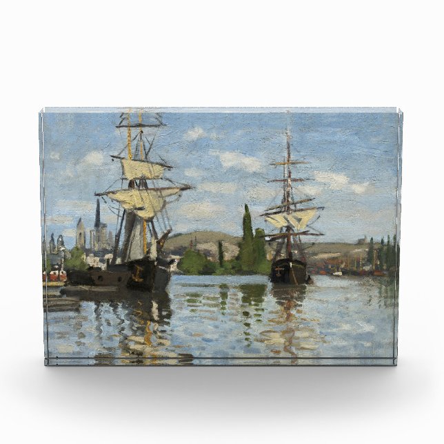 Bloc Photo Claude Monet Ships on the Seine River Travel Art (Devant)