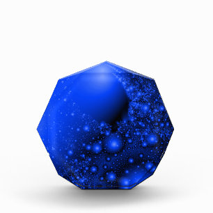 Bloc Photo Cobalt Blue Universe Fractal Art Paperweight