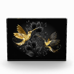 Bloc Photo Colibri noir et or