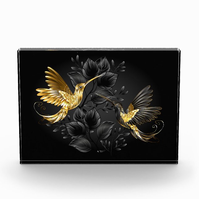 Bloc Photo Colibri noir et or (Devant)