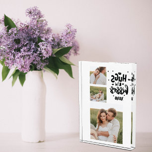 Bloc Photo Collage Couple Photo & Hugs Et Baisers Phrase Love