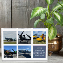 Collage de photos d'avion vintage et texte personn
