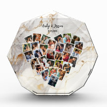 Collage de photos de cœur pour anniversaire de mar