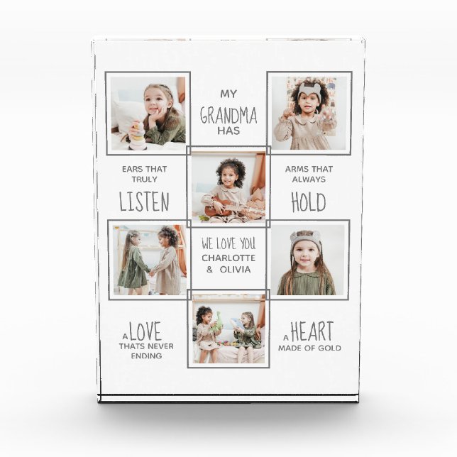 Bloc Photo Collage de photos grand-mère personnalisée (Devant)