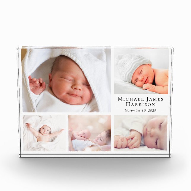 Bloc Photo Collage personnalisé pour bébé (Devant)