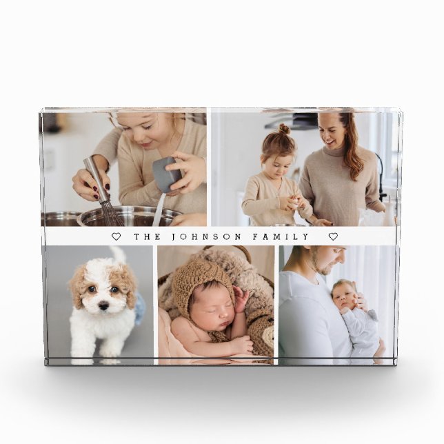 Bloc Photo Collection photo familiale moderne Nom personnalis (Devant)