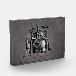 Bloc Photo Corbeaux d'Odin sur Trône de Pierre Mythologie Vik