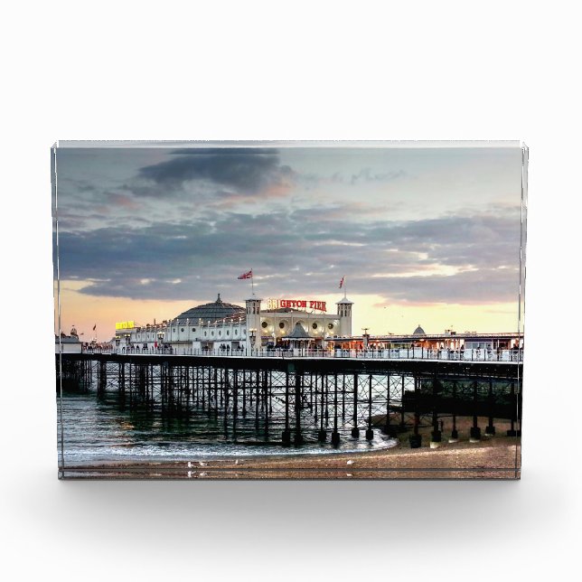 Bloc Photo Coucher de soleil de Brighton Pier (Devant)