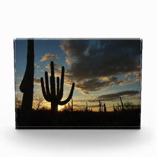 Bloc Photo Coucher de soleil Saguaro II Paysage du désert d'A