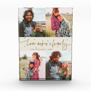 Bloc Photo Crème de script moderne pour famille Love Makes a