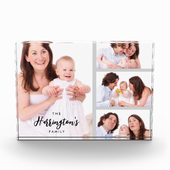 Bloc Photo Custom 4 Family Photos Collage Rectangle Frame (Devant)