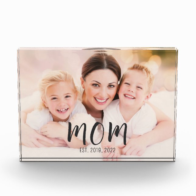 Bloc Photo Custom Mom Established Modern Script  (Devant)