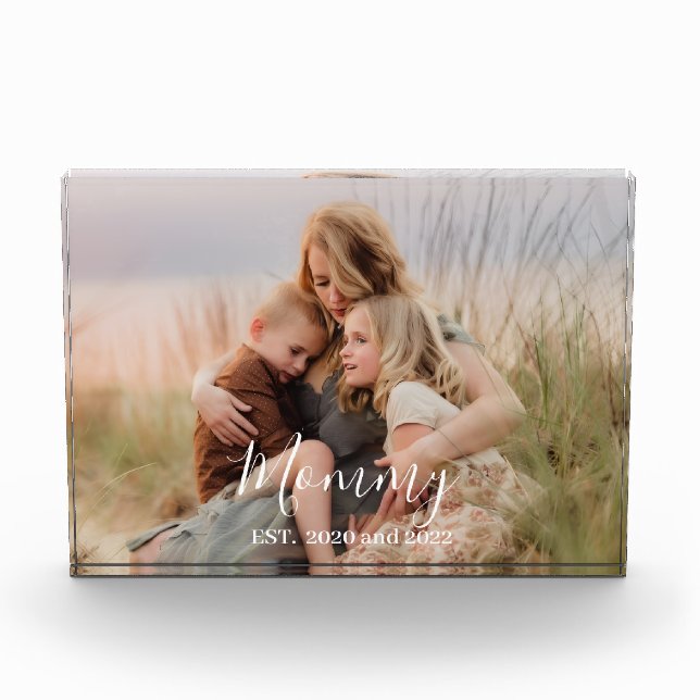Bloc Photo Custom Mom Established Modern Script Photo  (Devant)