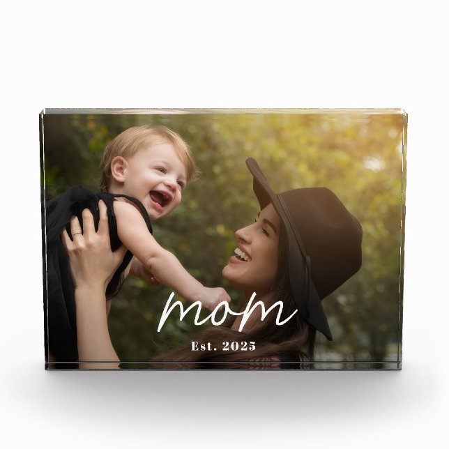 Bloc Photo Custom Mom Established Modern Script Photo (Devant)