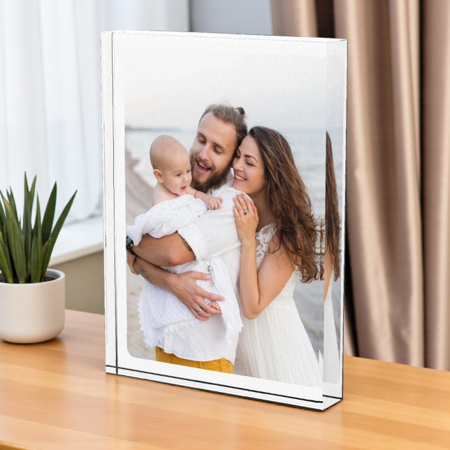 Bloc Photo Custom Rounded Corners Photo Family Glass Block (Créateur téléchargé)