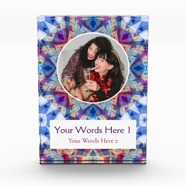 Bloc Photo Custom Winter Blue Purple Red Star Christmas Gift (Devant)