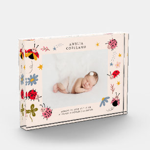 Bloc Photo Cute Ladybug Baby Girl Photo Keepsaké