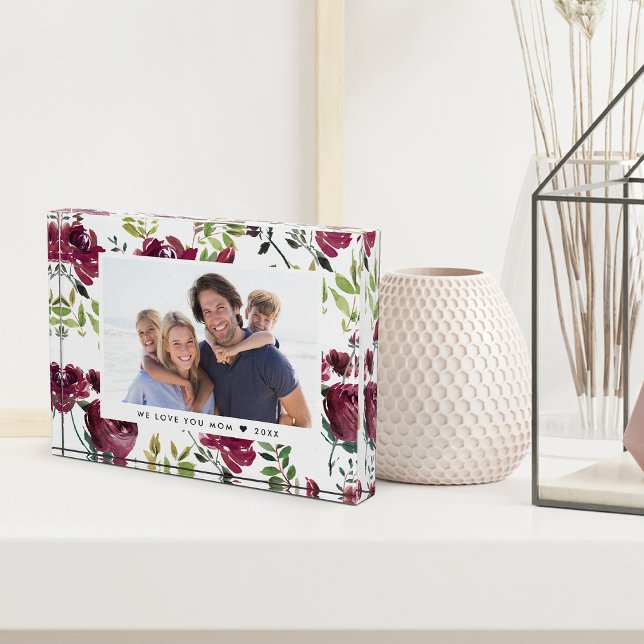 Bloc photo de légende personnalisée de fleurs d'hi (Créateur téléchargé)