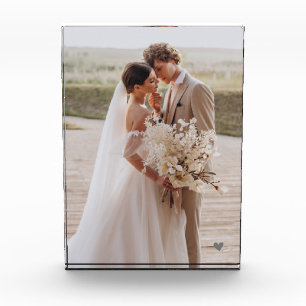 Bloc photo de mariage moderne gris cœur
