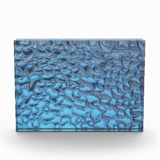 Bloc Photo Doux gouttes de pluie sur verre bleu