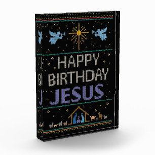 Bloc Photo Doux moche Joyeux Anniversaire Jésus Religieux Vio