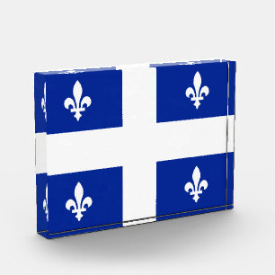 Bloc Photo Drapeau du Québec PQ Qc avec fleurs de lys