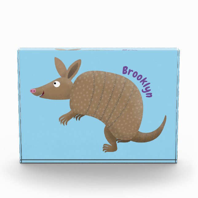 Bloc Photo Drôle armadillo joyeux dessin animé (Devant)