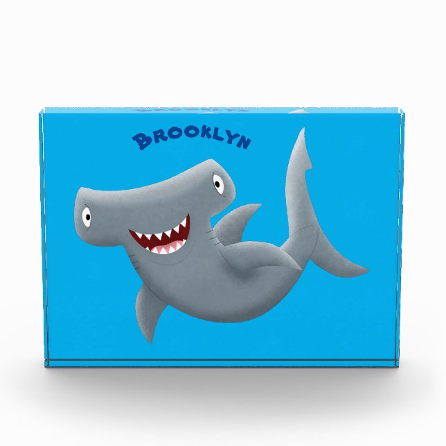 Bloc Photo Drôle mignon requin marteau dessin animé (Devant)