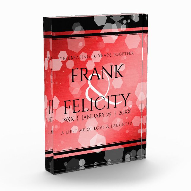 Bloc Photo Élégant 40ème 80ème anniversaire de Ruby Mariage (Gauche)