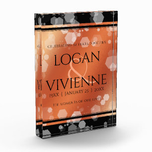 Bloc Photo Élégant 8ème 32ème anniversaire de Mariage de bron