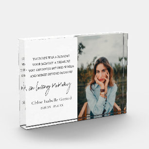 Bloc Photo Élégant Mémorial de deuil simple