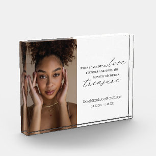 Bloc Photo Élégant Mémorial de deuil simple