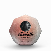 Élégant Orange Light blu Photo Block Modèle