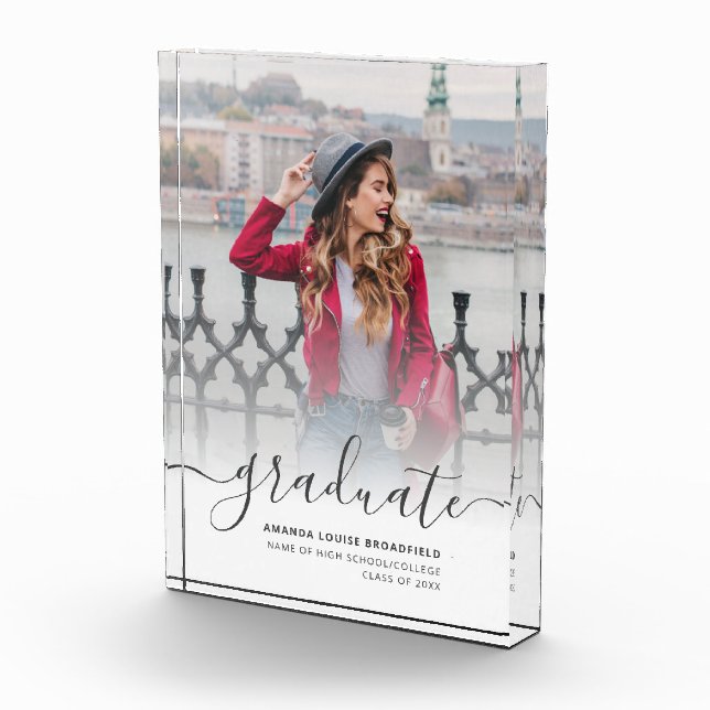 Bloc Photo Élégant Script de graduation 2025 (Droite)