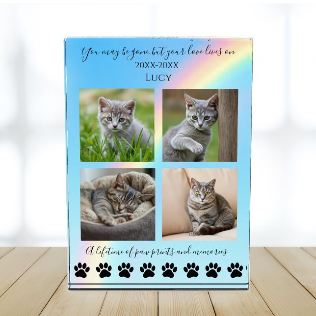 Bloc Photo Empreintes de pattes et souvenirs-Rainbow Cat Memo (Paw Prints & Memories-Rainbow Cat Memorial- Photo Block )